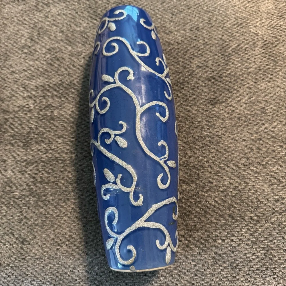 Blue and‎ Silver Decorative Vase